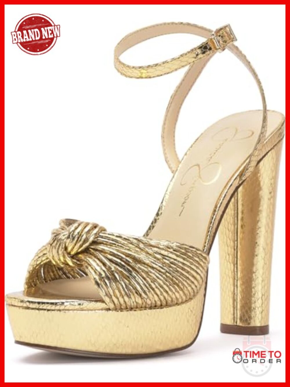 Jessica Simpson Immie Ankle Strap Platform Sandal Faux Leather Formal